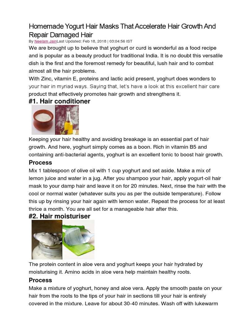 Hair Care PDF Yogurt Shampoo