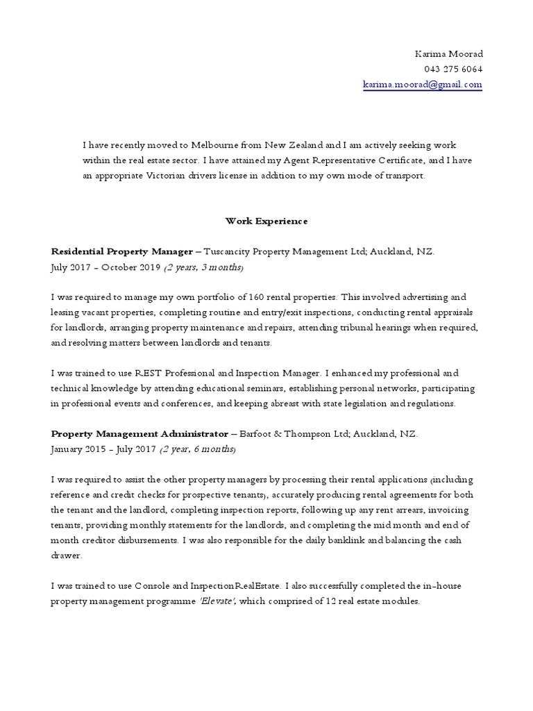 Property Management Experience Overview | PDF | Property Management ...