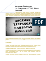 Pengertian Ancaman, Tantangan, Hambatan Dan Gangguan (ATHG) Dalam Ketahanan Nasional