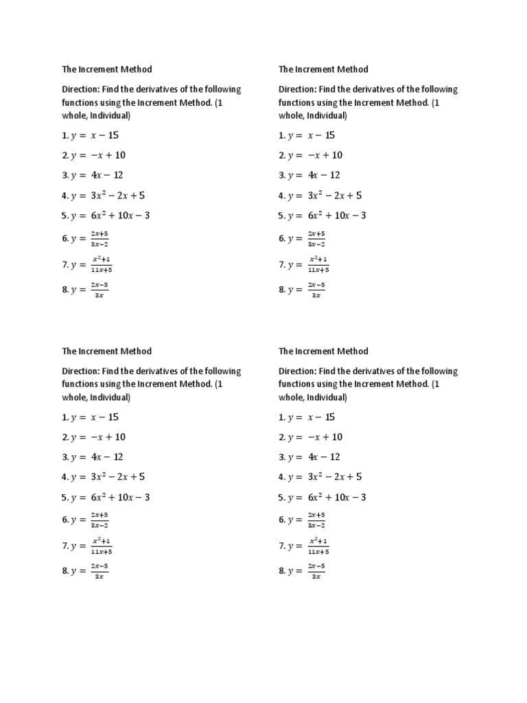 The Increment Method