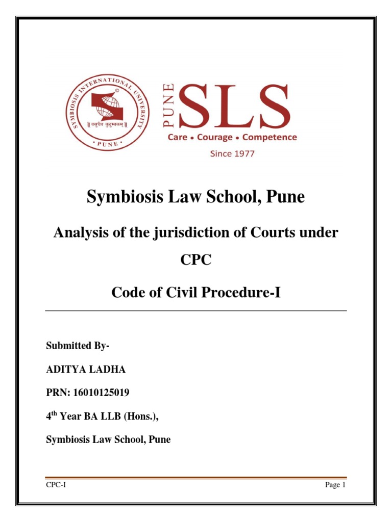 S9 Jurisdiction Under CPC PDF Jurisdiction Original Jurisdiction
