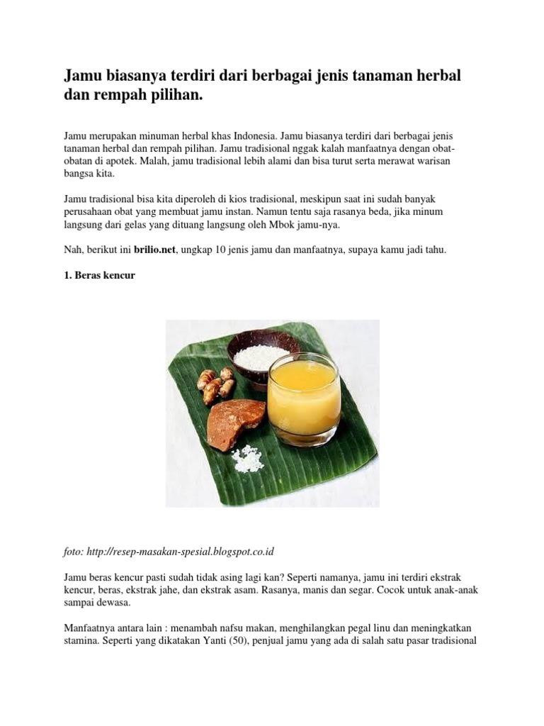 Cara Membuat Jamu | PDF