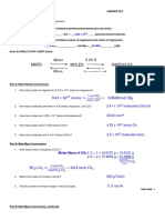 Mole Conversion Worksheet 2015 ANSWER KEY