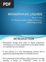 Monophasic Liquid Dosage Form