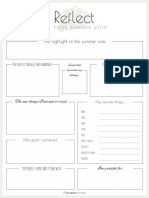 Reflect On Your Summer Before Setting Goals For Fall Free Worksheet PDF SaturdayGift