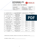 Campo Fatima 20MVA Transformer Alarm & Trip Test Report Commissioning