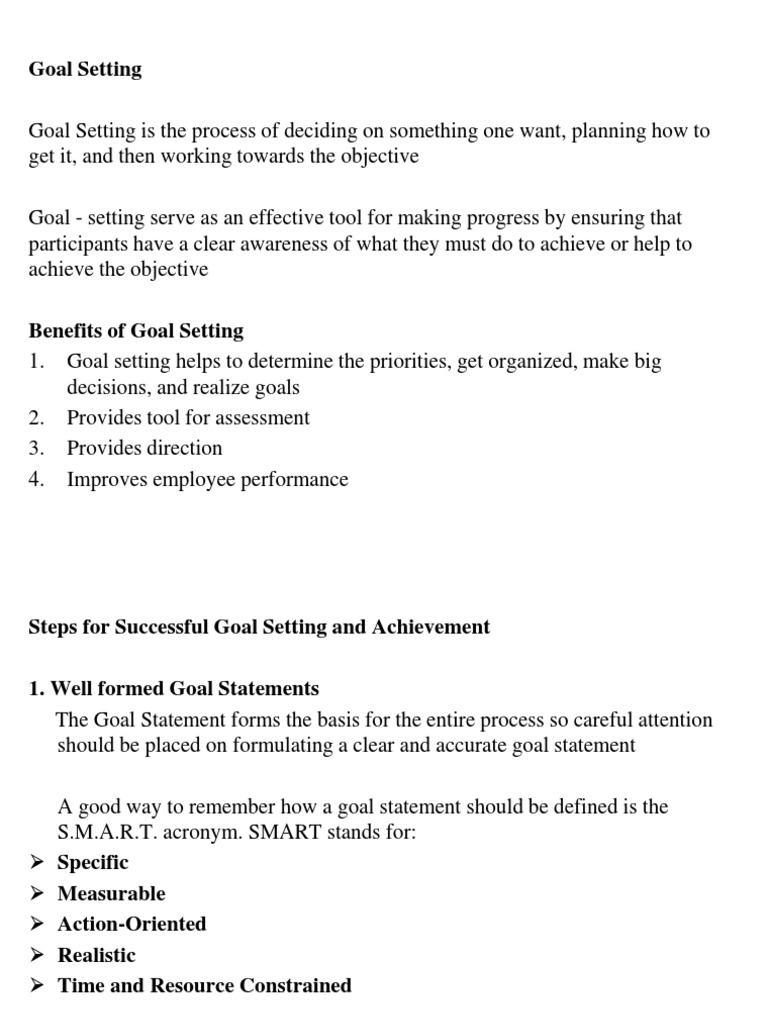 Goal Setting | PDF