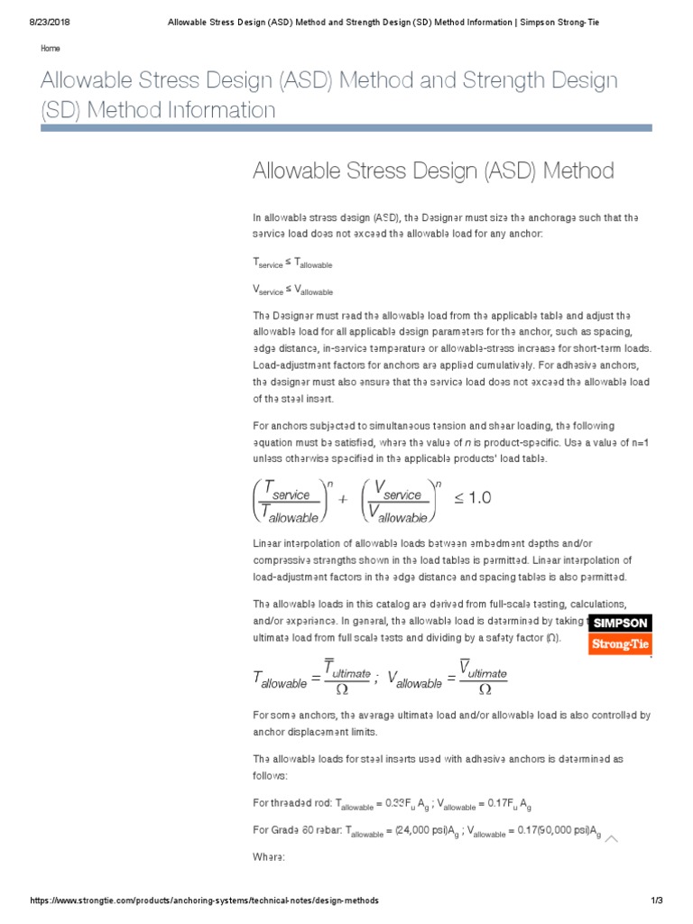 ASD and SD Design Methods Overview | PDF | Stress (Mechanics ...