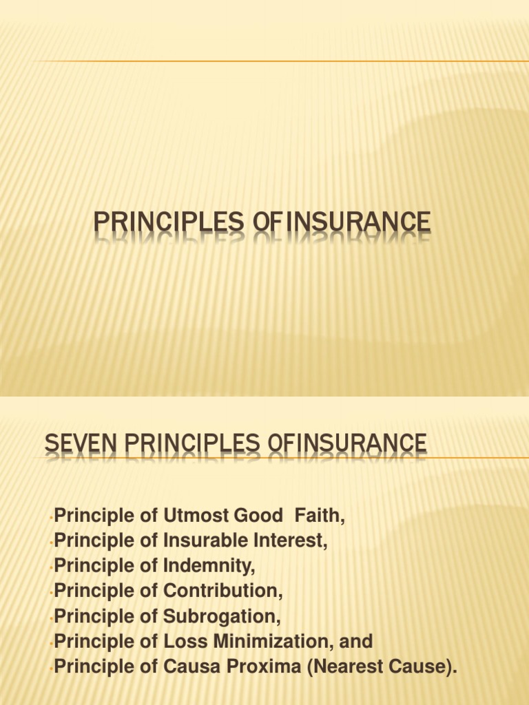 Principles of Insurance | PDF | Subrogation | Insurance