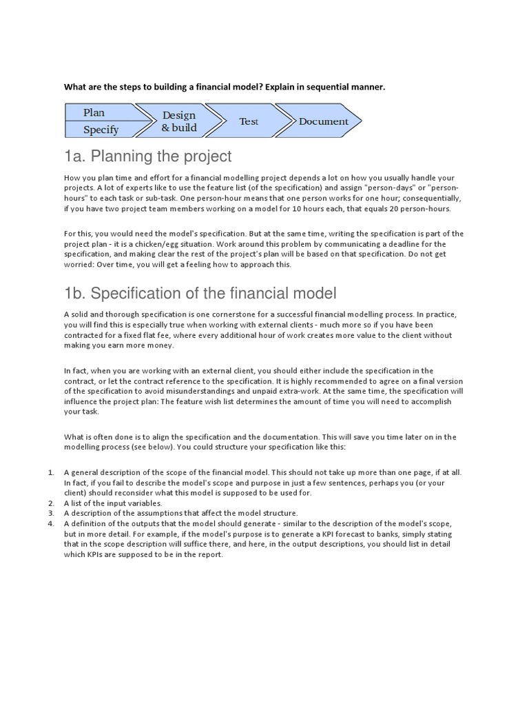 Steps for Building a Financial Model | PDF | Discounted Cash Flow ...