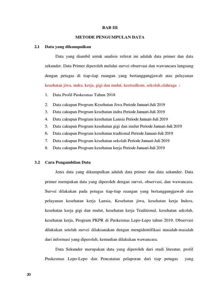 Bab Iii Metode Pengumpulan Data Pdf