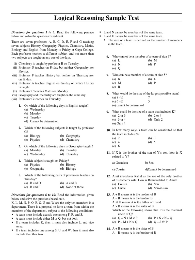 Logical Reasoning | PDF
