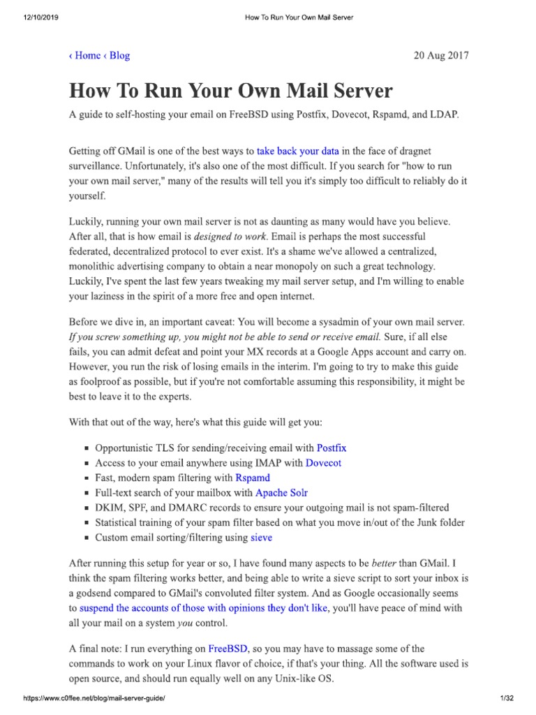 uddøde Undervisning Fange MSAIR - How To Run Your Mail Server PDF | PDF