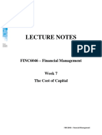 Lecture Notes - The Cost of Capital