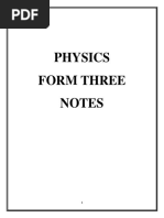 Physics Form Three Notes