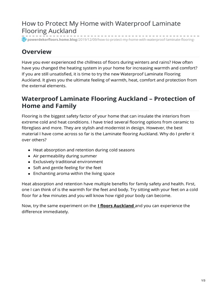 How To Protect My Home With Waterproof Laminate Flooring Auckland