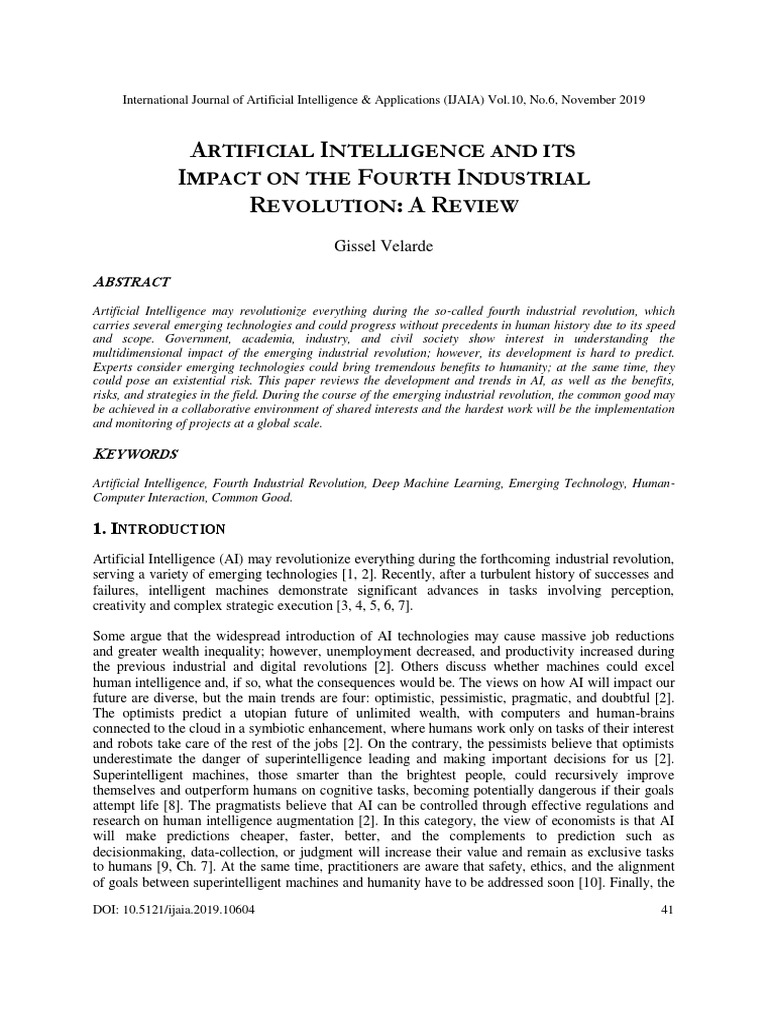 AI's Role in the Fourth Industrial Revolution | PDF | Artificial ...