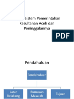 Kajian Sistem Pemerintahan Kesultanan Aceh Dan Peninggalannya