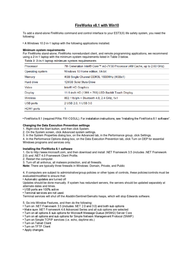 FireWorks 8.1 Installation Guide for Win10 | PDF | Windows 10 | Remote ...