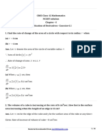 CBSE Class 12 Maths NCERT Solutions Chapter 6 Application of Derivatives