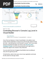 Controlling Browser's Console Log Level in Visual Builder