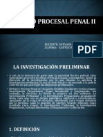 La Investigación Preliminar. Diapositivas