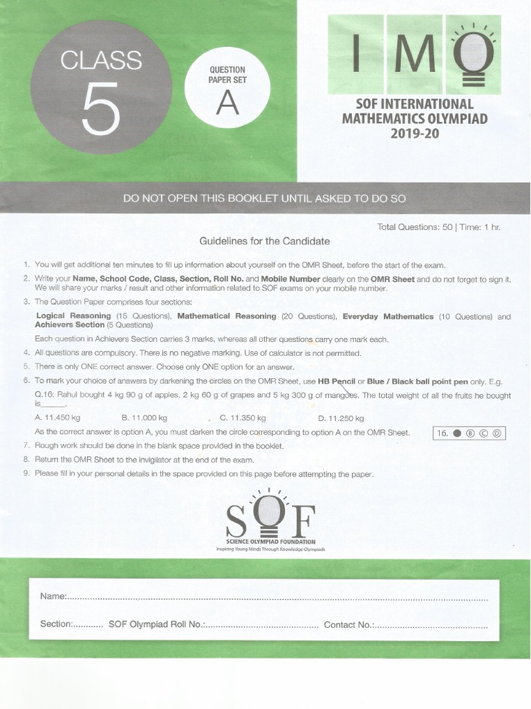 Grade-5-2019-Set A PDF | PDF