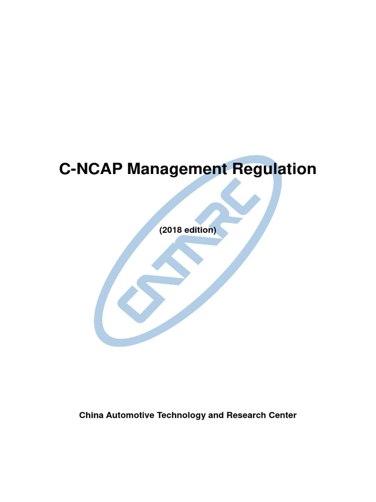 C Ncap Regulation China Pdf Car Safety