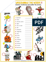 Halloween Vocabulary Esl Unscramble The Words Worksheets For Kids PDF