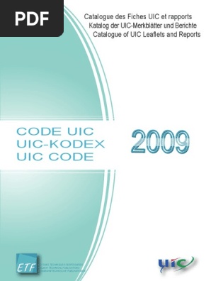 Catalogues Normes Uic Pdf Services Economie Transport