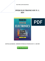 Modern Power Electronics by P C Sen