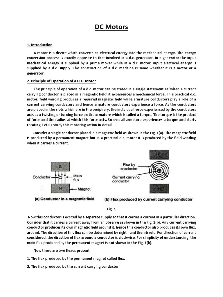 DC Motors PDF | PDF | Electromagnetic Induction | Electric Motor