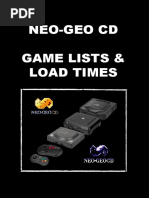 NEOGEO CD Games Lists & Loads Times