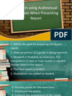 Steps in Using Audiovisual Materials When Presenting Report