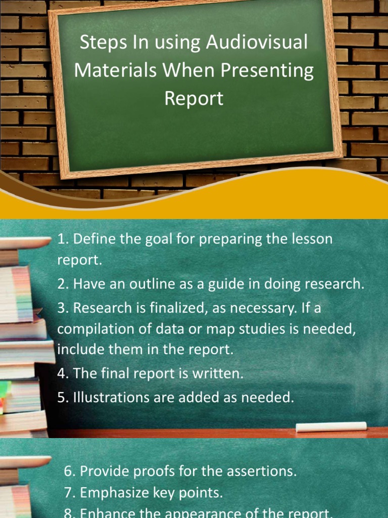 Steps in Using Audiovisual Materials When Presenting Report PDF