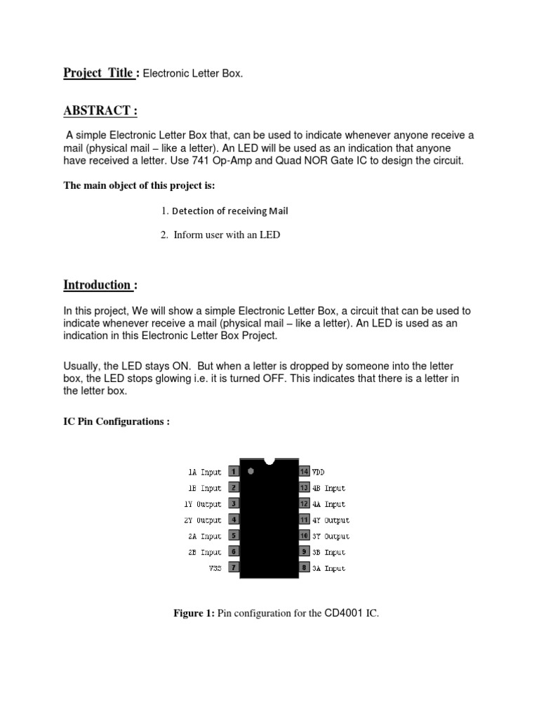 Digital Letter Box Project Report | PDF | Operational Amplifier ...