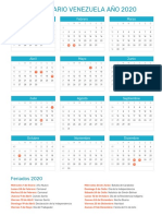 Calendario Venezuela 2020 PDF