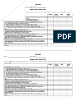 Workplace Safety Attitude Survey Checklist