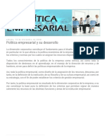 Politica Empresarial: Política Empresarial y Su Desarrollo