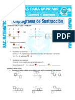 Criptograma de Sustracción para Cuarto de Primaria