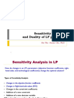 Sensitivity Analysis & Duality of LP Problems