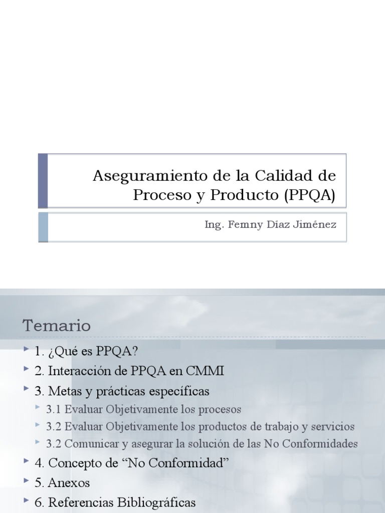 Aseguramiento de La Calidad de Producto y Proceso | PDF | Calidad ...