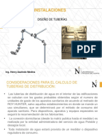 Cálculo de tuberías de distribución de agua en edificaciones