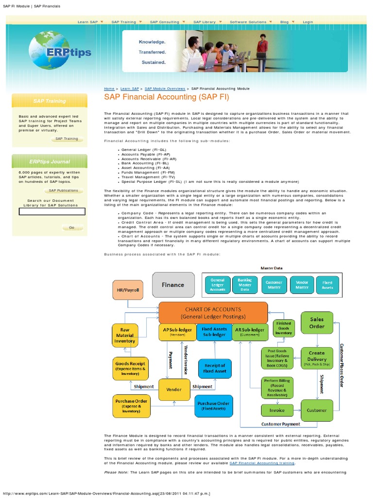 Business Process Associated With The SAP FI Module PDF | PDF | Credit ...
