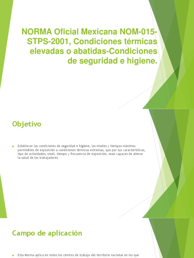 Norma 015 STPS 2001: Condiciones Térmicas | PDF | Temperatura | Herida