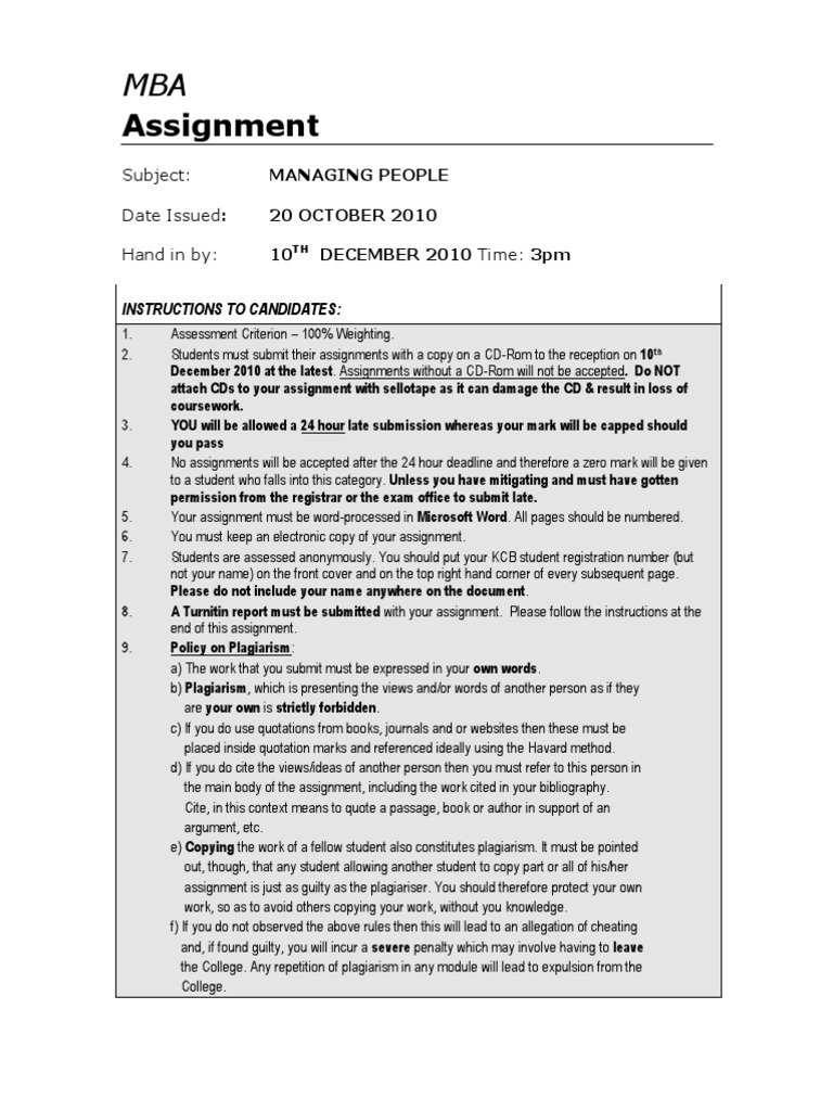 Assignment: Subject: Date Issued: Hand in by | PDF | Business