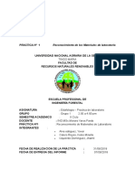 PRACTICA #1 Reconocimiento de Los Materiales de Laboratorio CARATULA