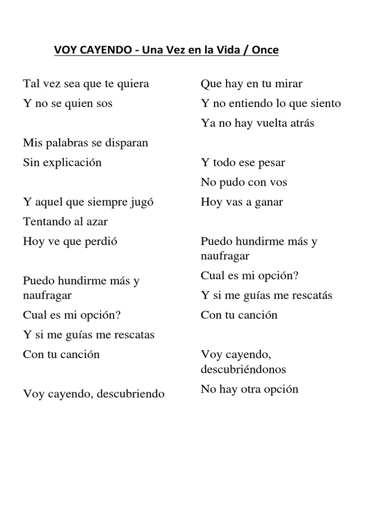 Voy Cayendo: Letra y Significado | PDF | Poesía