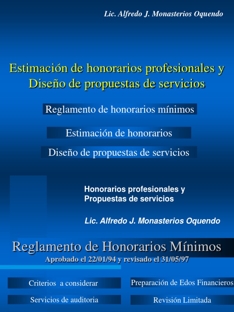 Estimacion de Honorarios y Diseño de Propuesta | PDF | Contabilidad ...