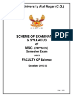 Syllabus M. Sc. Physics 2019-20 PDF